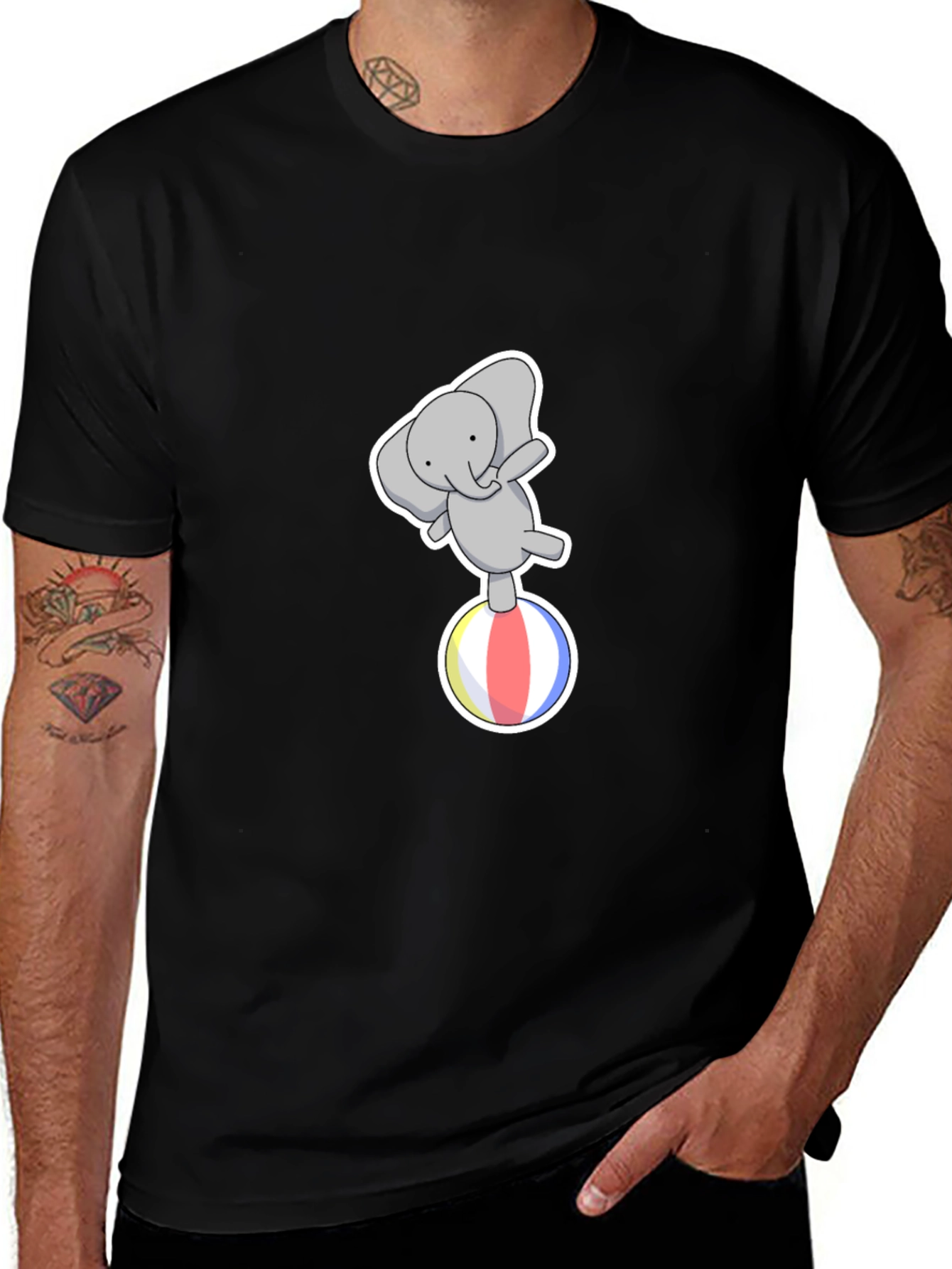 Elephant On Ball Graphic Tee