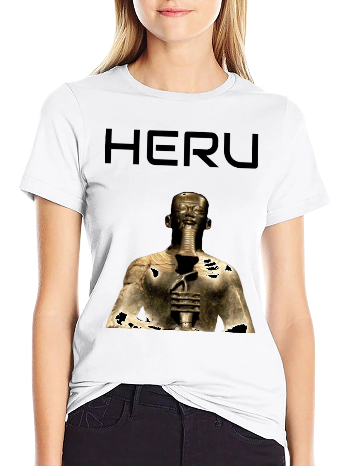 Heru Pharaoh Graphic Tee - Black Cotton T-Shirt