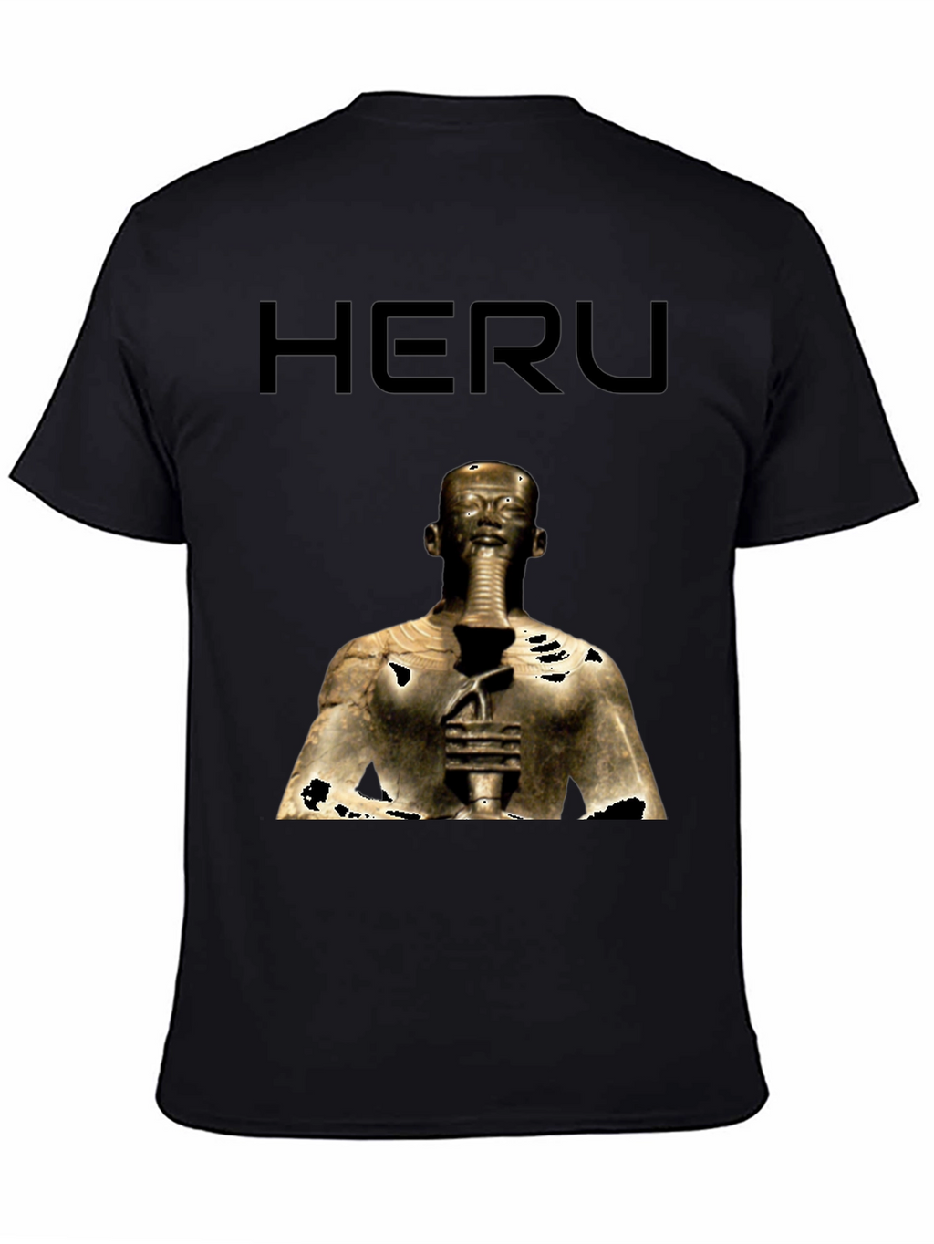 Heru Pharaoh Graphic Tee - Black Cotton T-Shirt