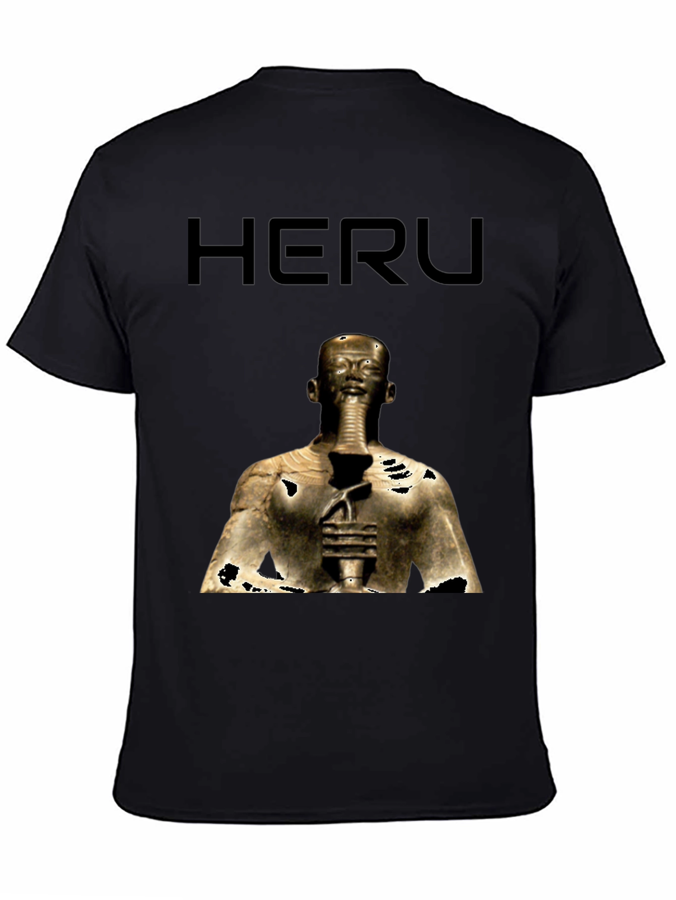Heru Pharaoh Graphic Tee - Black Cotton T-Shirt