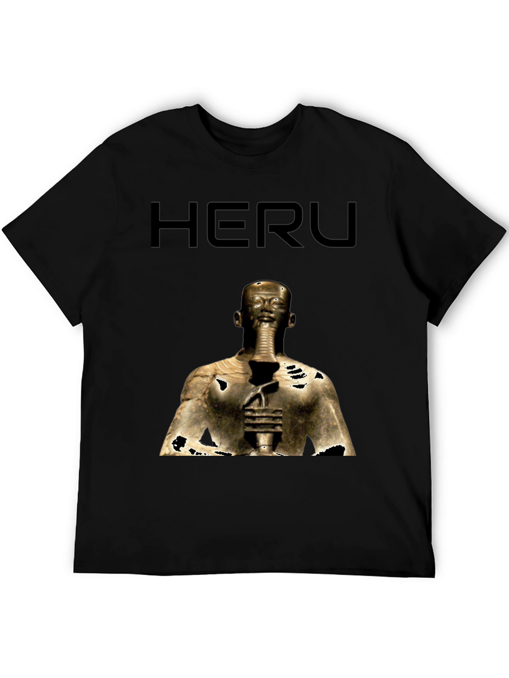 Heru Pharaoh Graphic Tee - Black Cotton T-Shirt