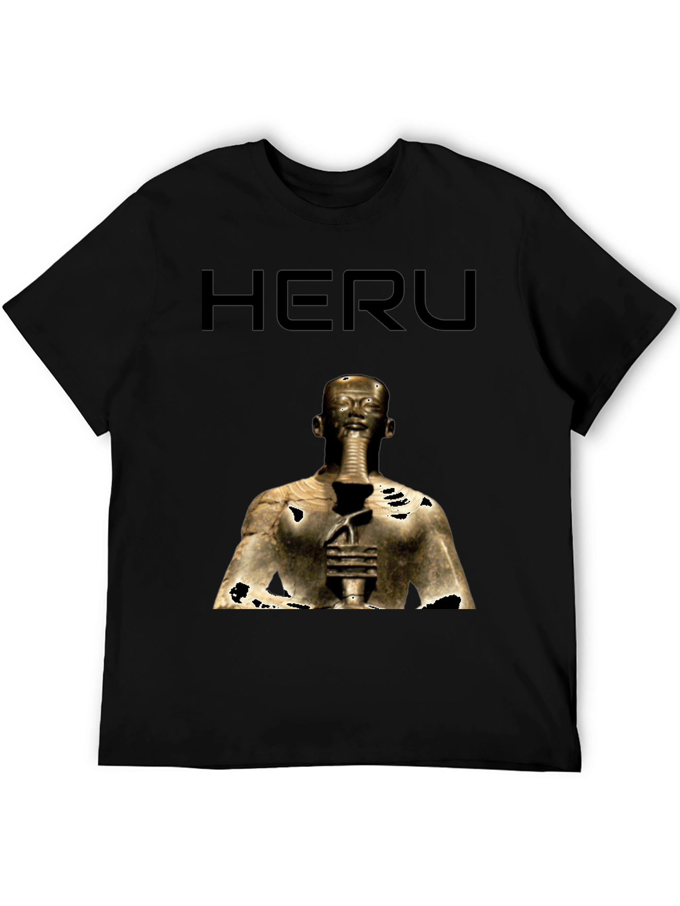 Heru Pharaoh Graphic Tee - Black Cotton T-Shirt