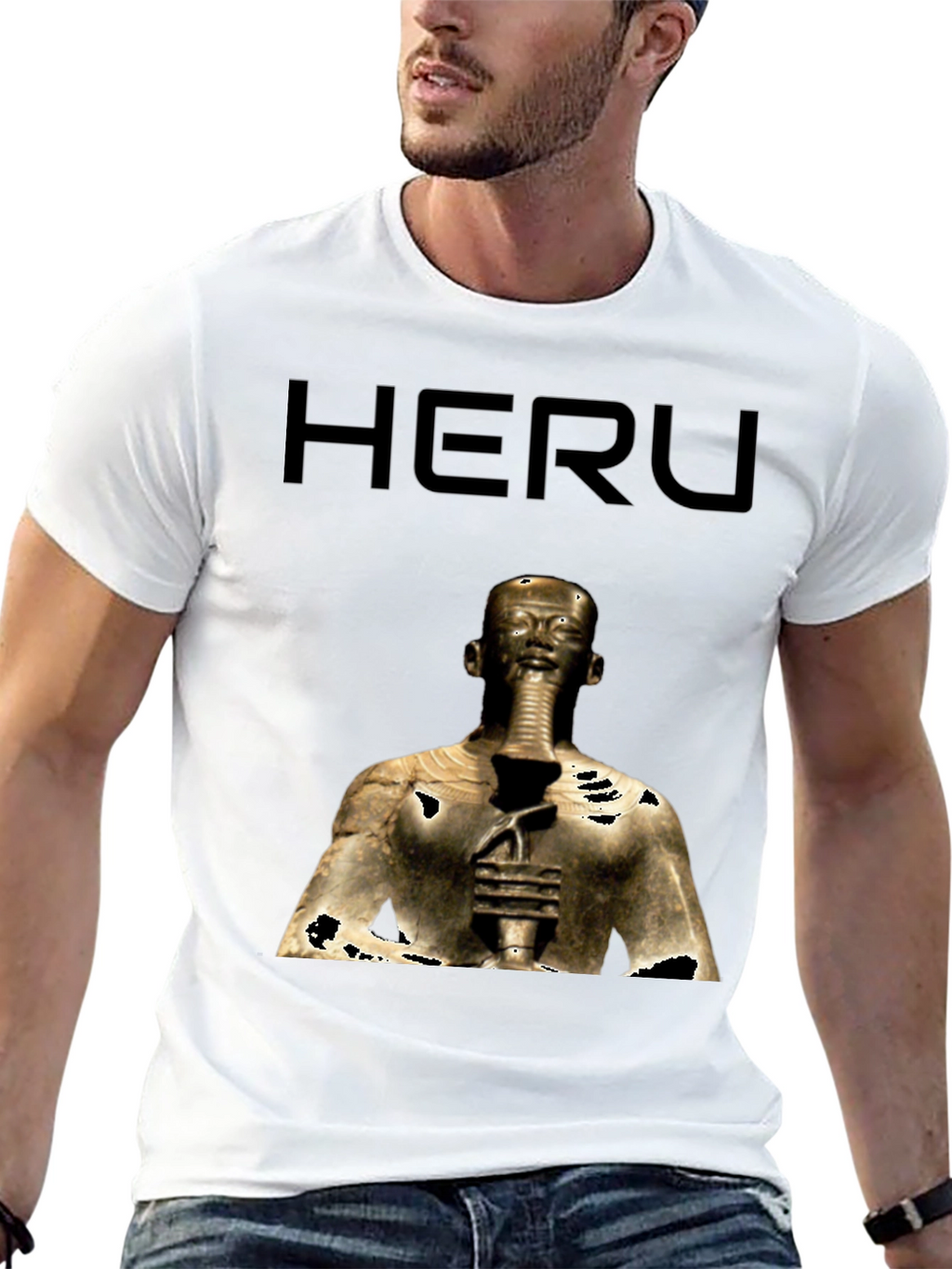 Heru Pharaoh Graphic Tee - Black Cotton T-Shirt