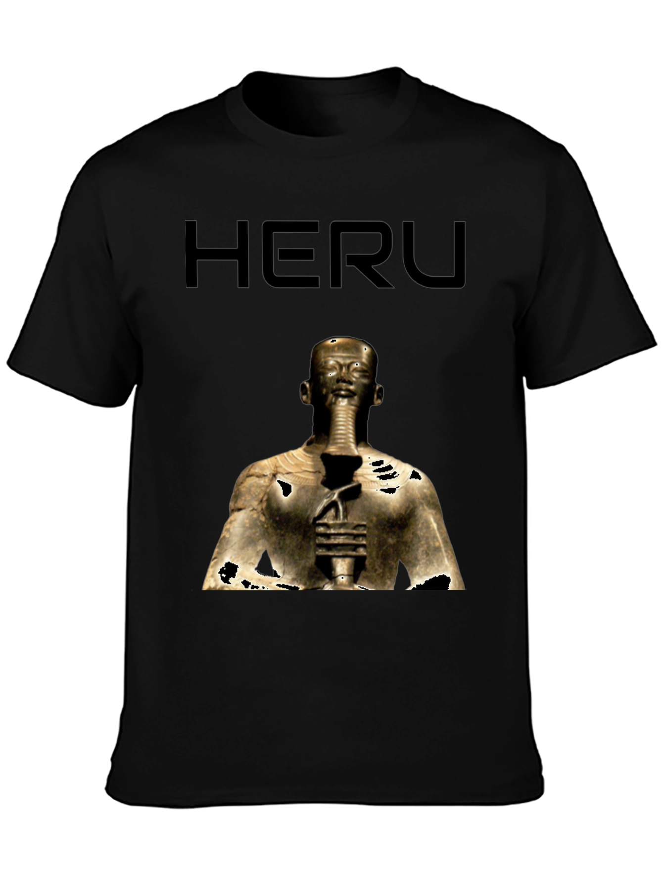 Heru Pharaoh Graphic Tee - Black Cotton T-Shirt