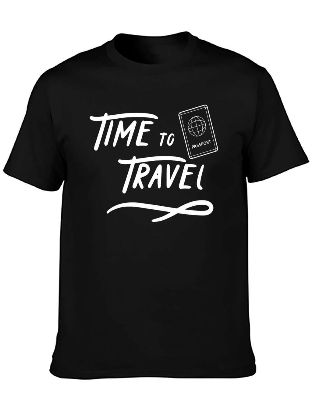 Time to Travel Black Graphic Tee
