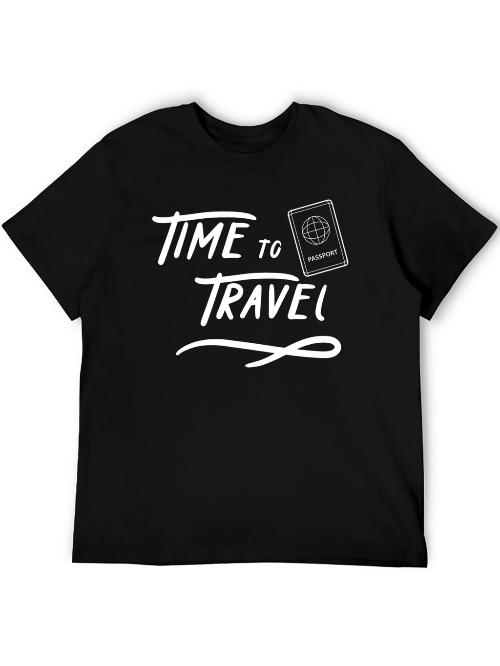 Time to Travel Black Graphic Tee