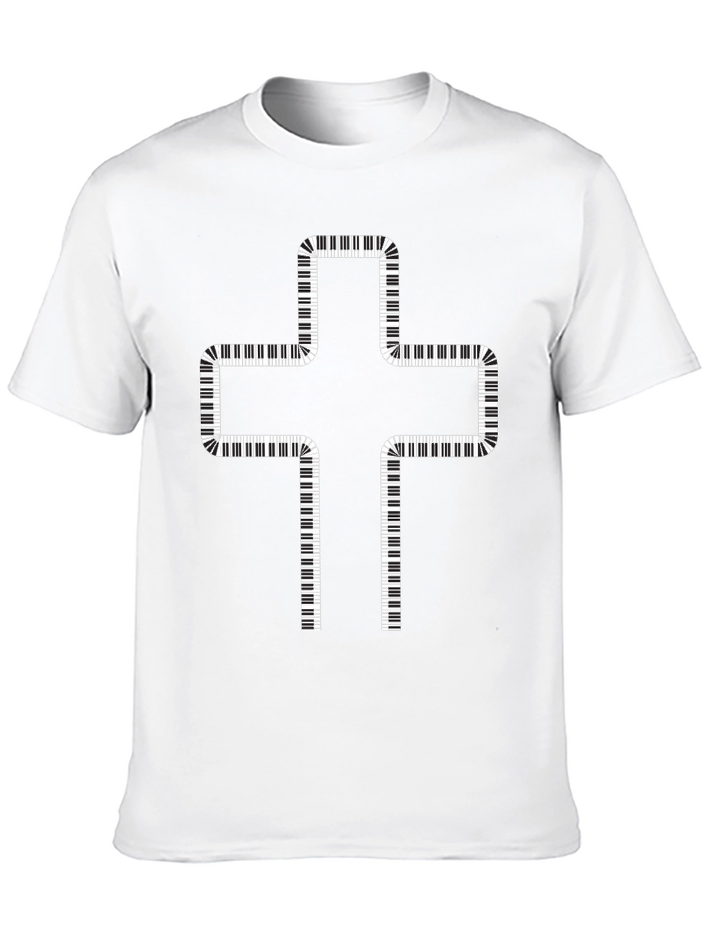 Piano Keys Cross Graphic T-Shirt