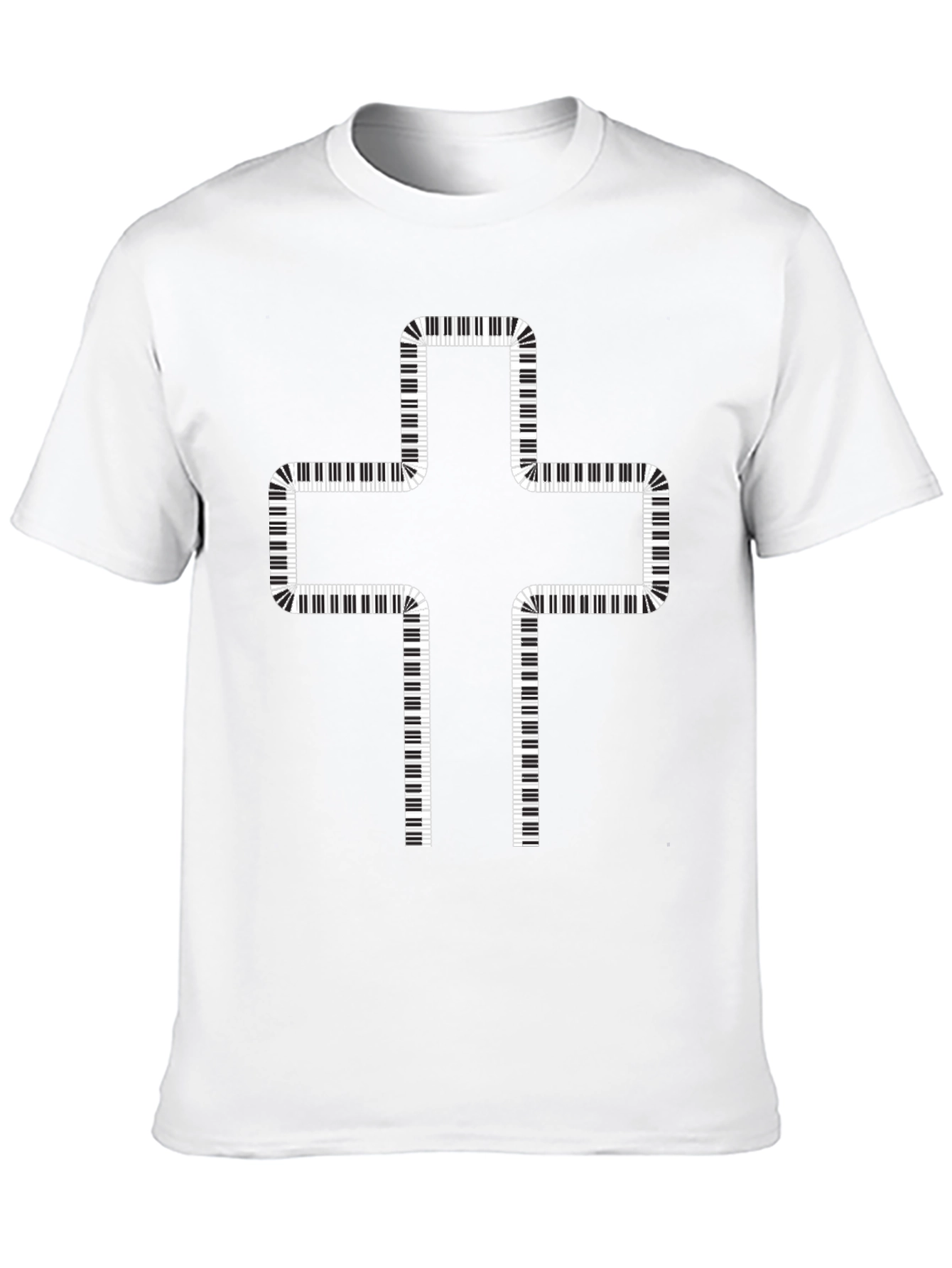 Piano Keys Cross Graphic T-Shirt