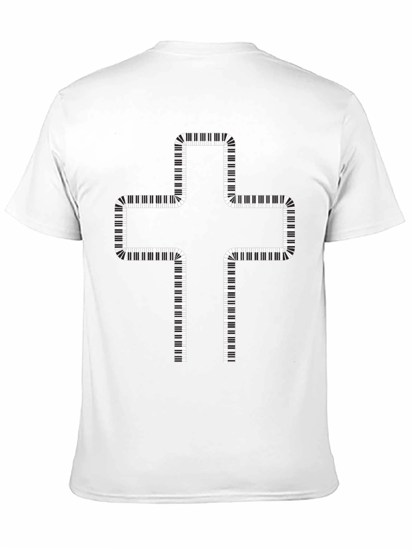 Piano Keys Cross Graphic T-Shirt
