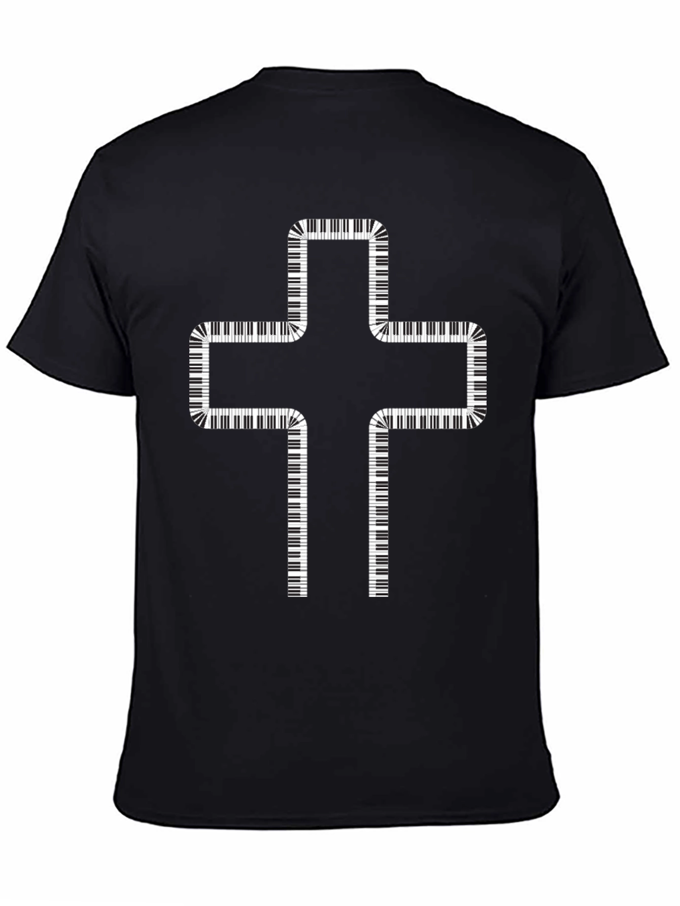 Piano Keys Cross Graphic T-Shirt