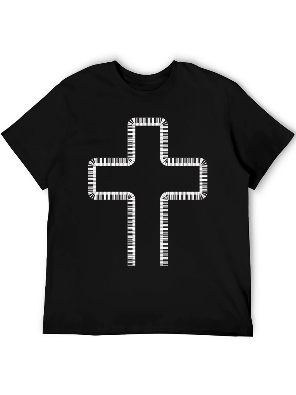 Piano Keys Cross Graphic T-Shirt
