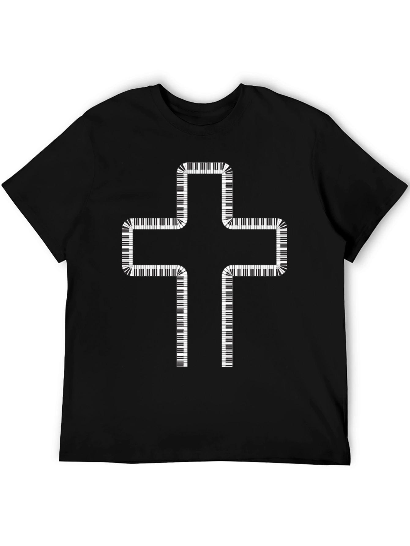 Piano Keys Cross Graphic T-Shirt