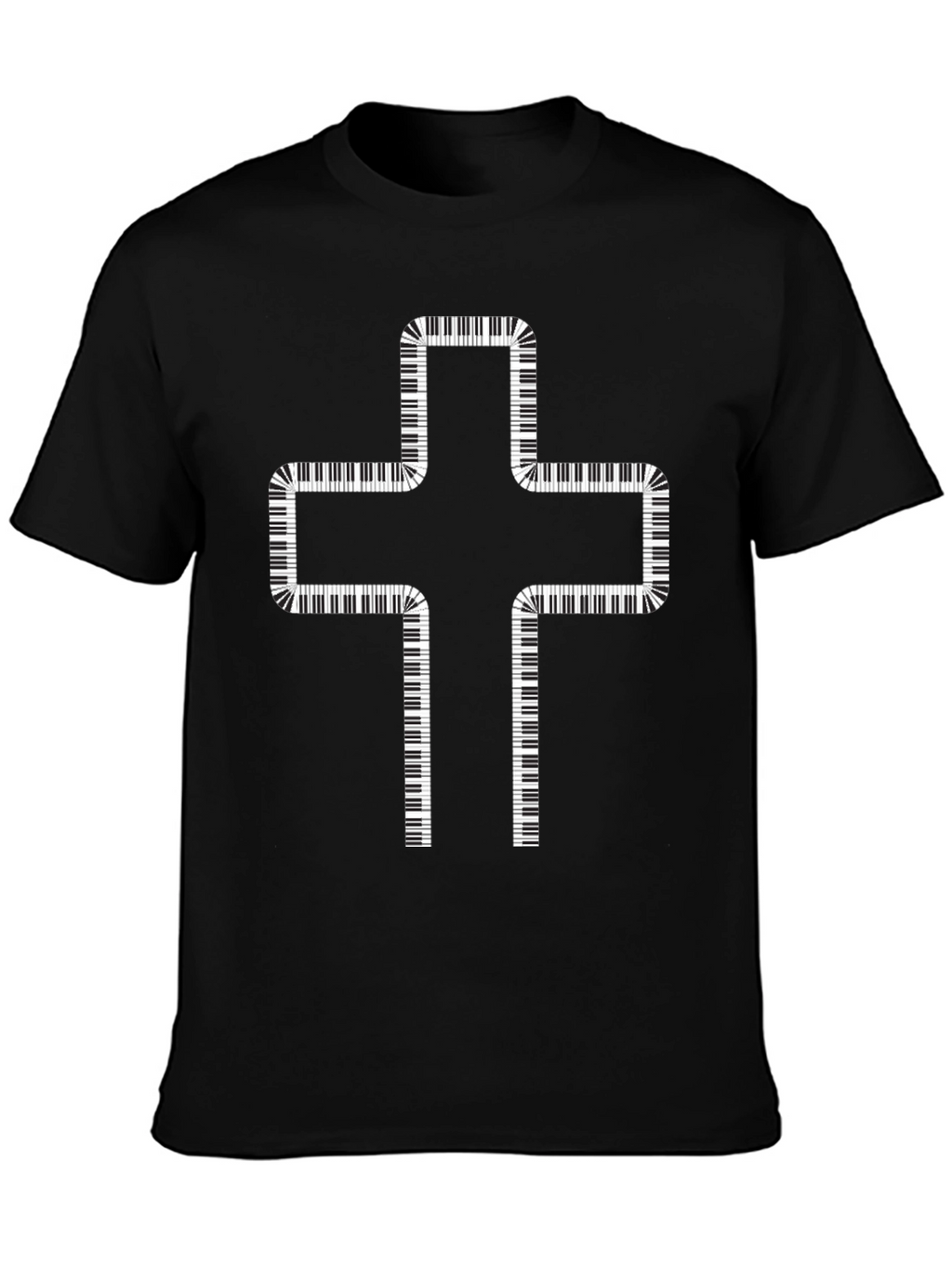 Piano Keys Cross Graphic T-Shirt