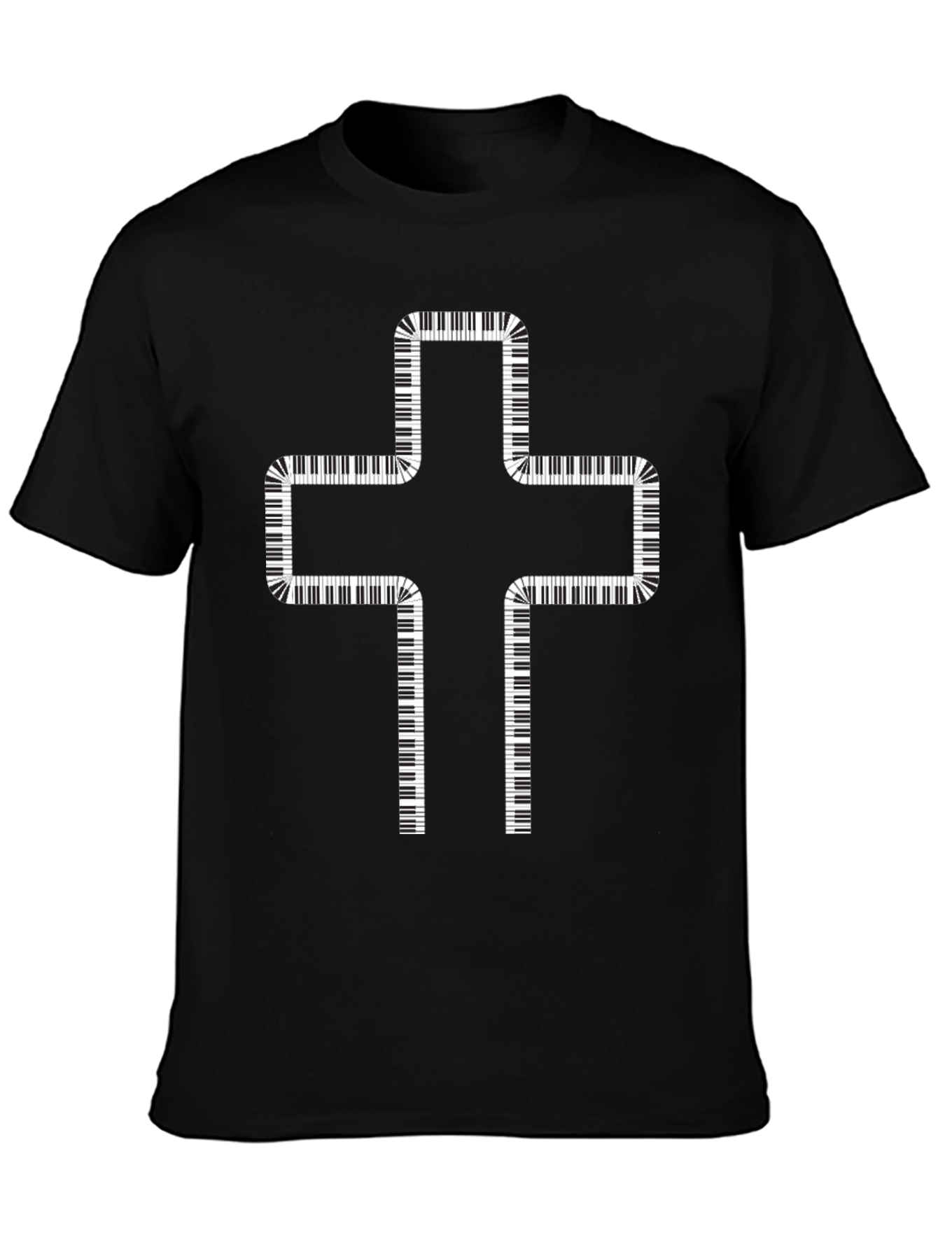 Piano Keys Cross Graphic T-Shirt