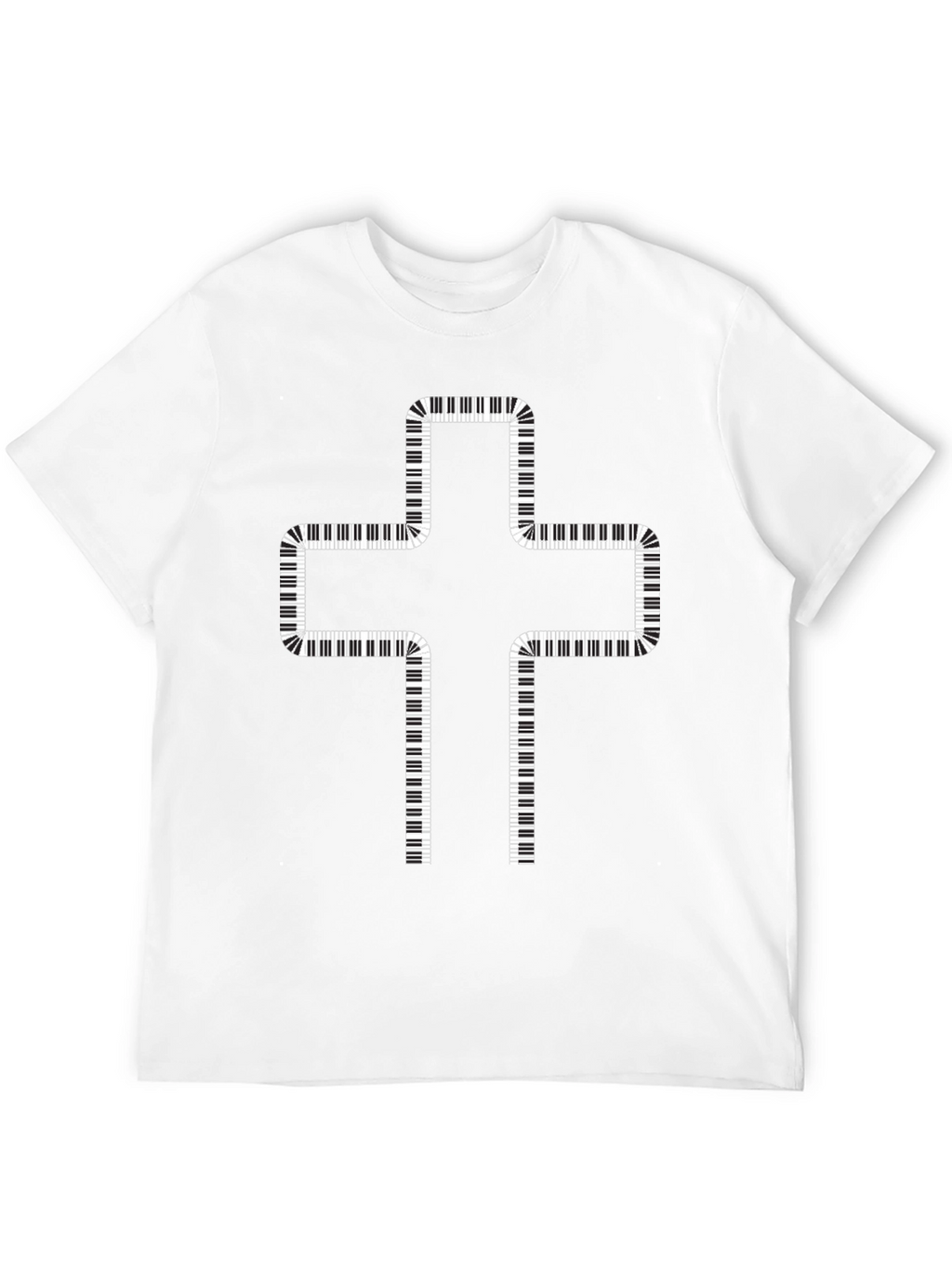 Piano Keys Cross Graphic T-Shirt