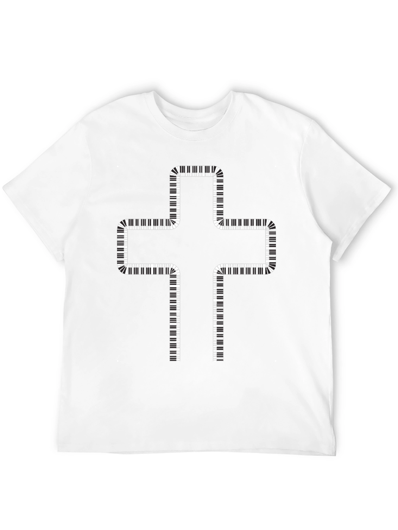 Piano Keys Cross Graphic T-Shirt
