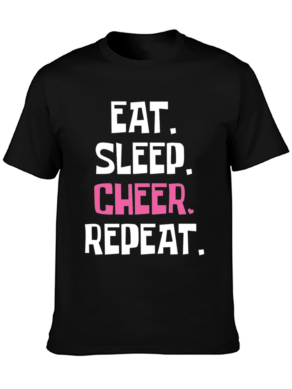 Eat Sleep Cheer Repeat Black T-Shirt