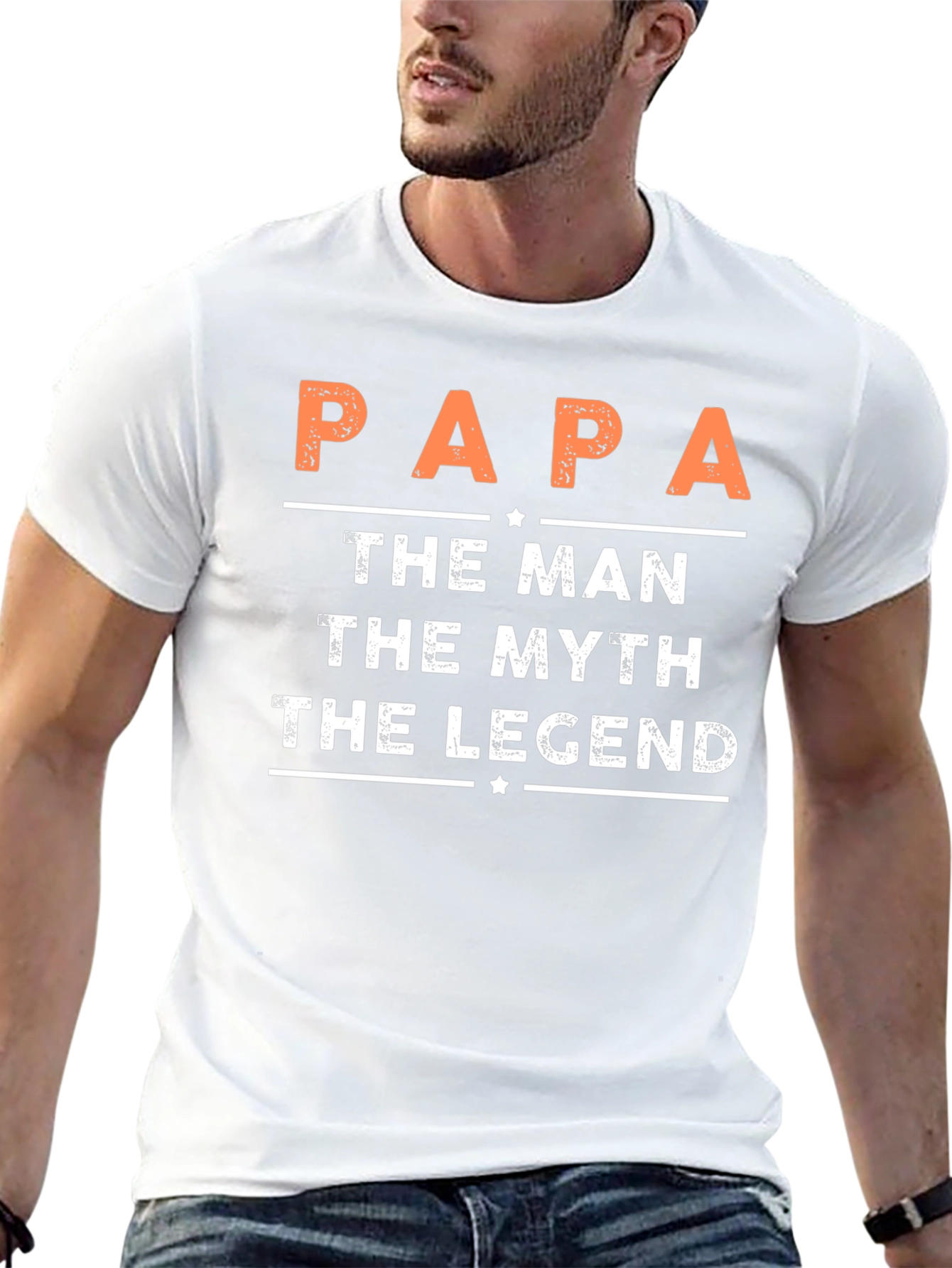 Papa The Man Myth Legend Graphic Tee