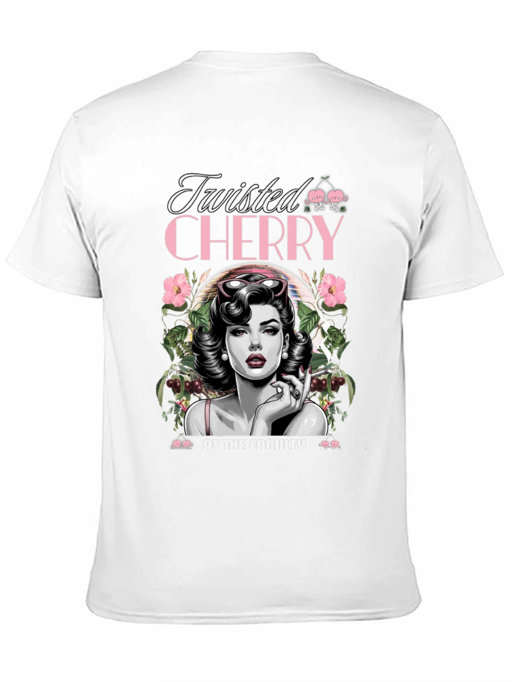 Twisted Cherry Graphic Tee - Retro Pin-Up Style