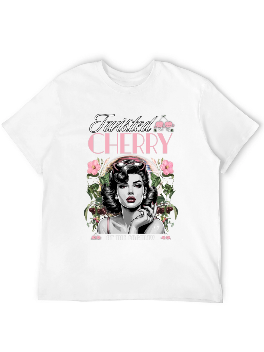 Twisted Cherry Graphic Tee - Retro Pin-Up Style