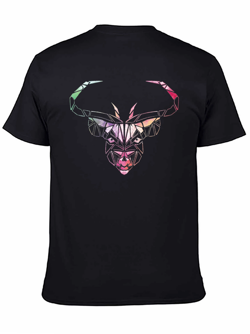Geometric Bull Graphic Tee - Mens Black T-Shirt