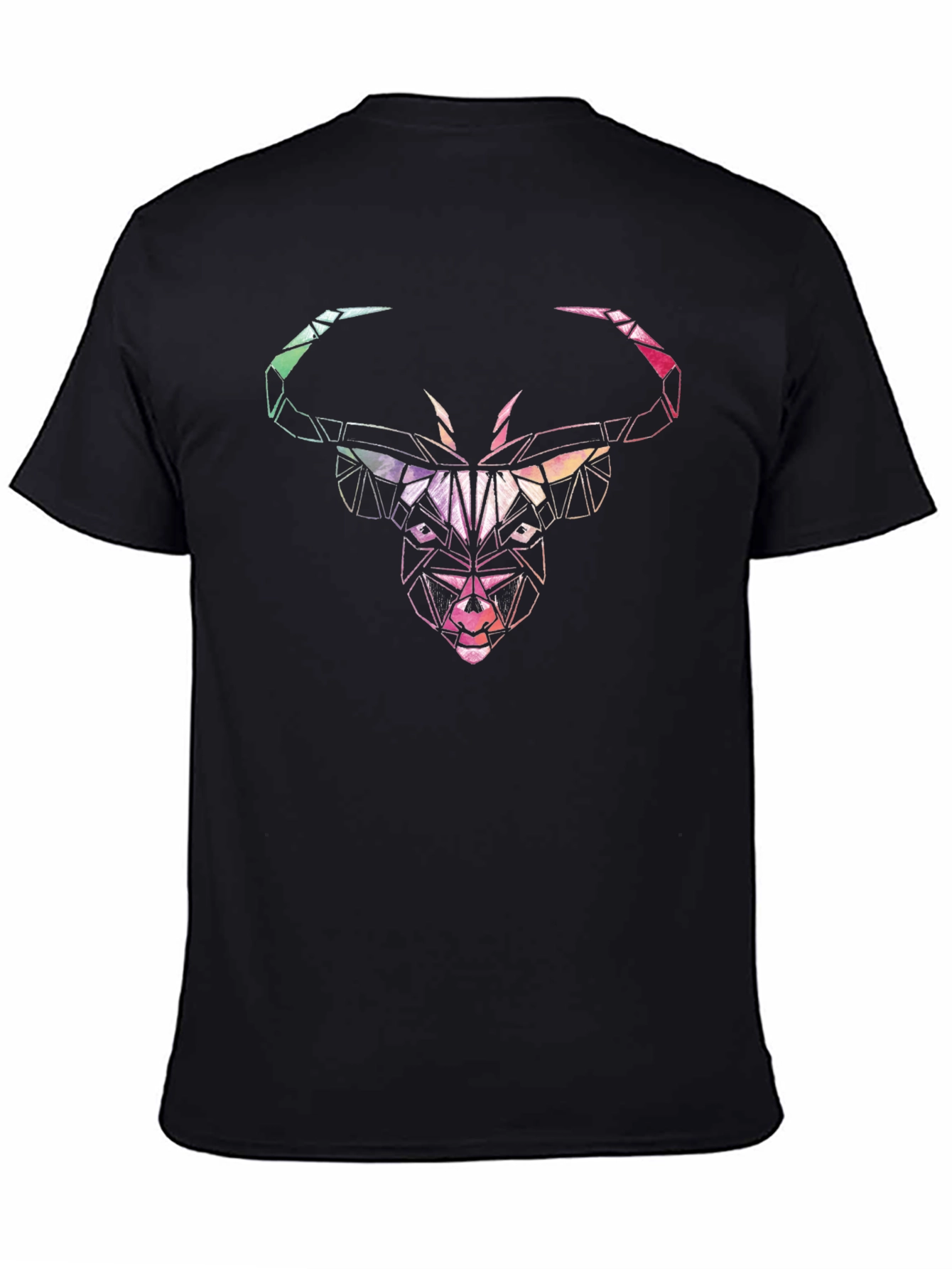 Geometric Bull Graphic Tee - Mens Black T-Shirt