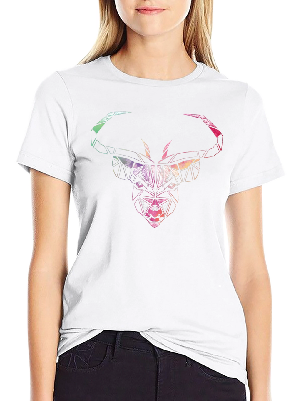 Geometric Bull Graphic Tee - Mens Black T-Shirt