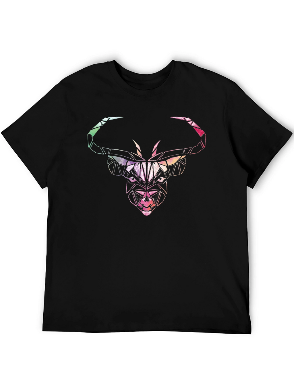 Geometric Bull Graphic Tee - Mens Black T-Shirt
