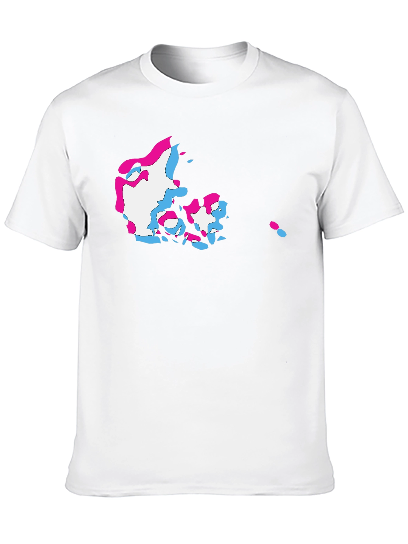 Denmark Map Glitch Style Black T-Shirt