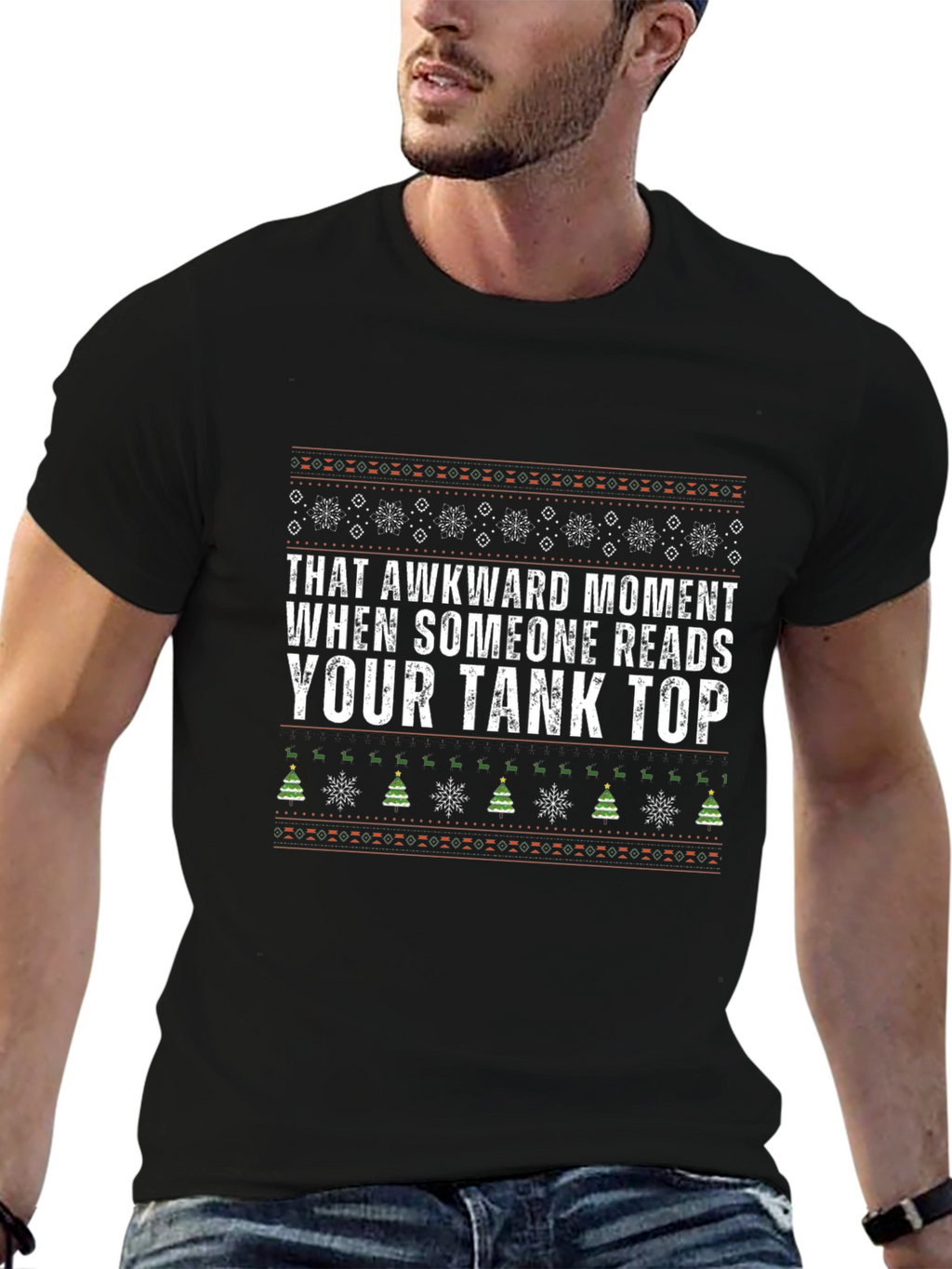 Awkward Tank Top Graphic Tee - Christmas Holiday