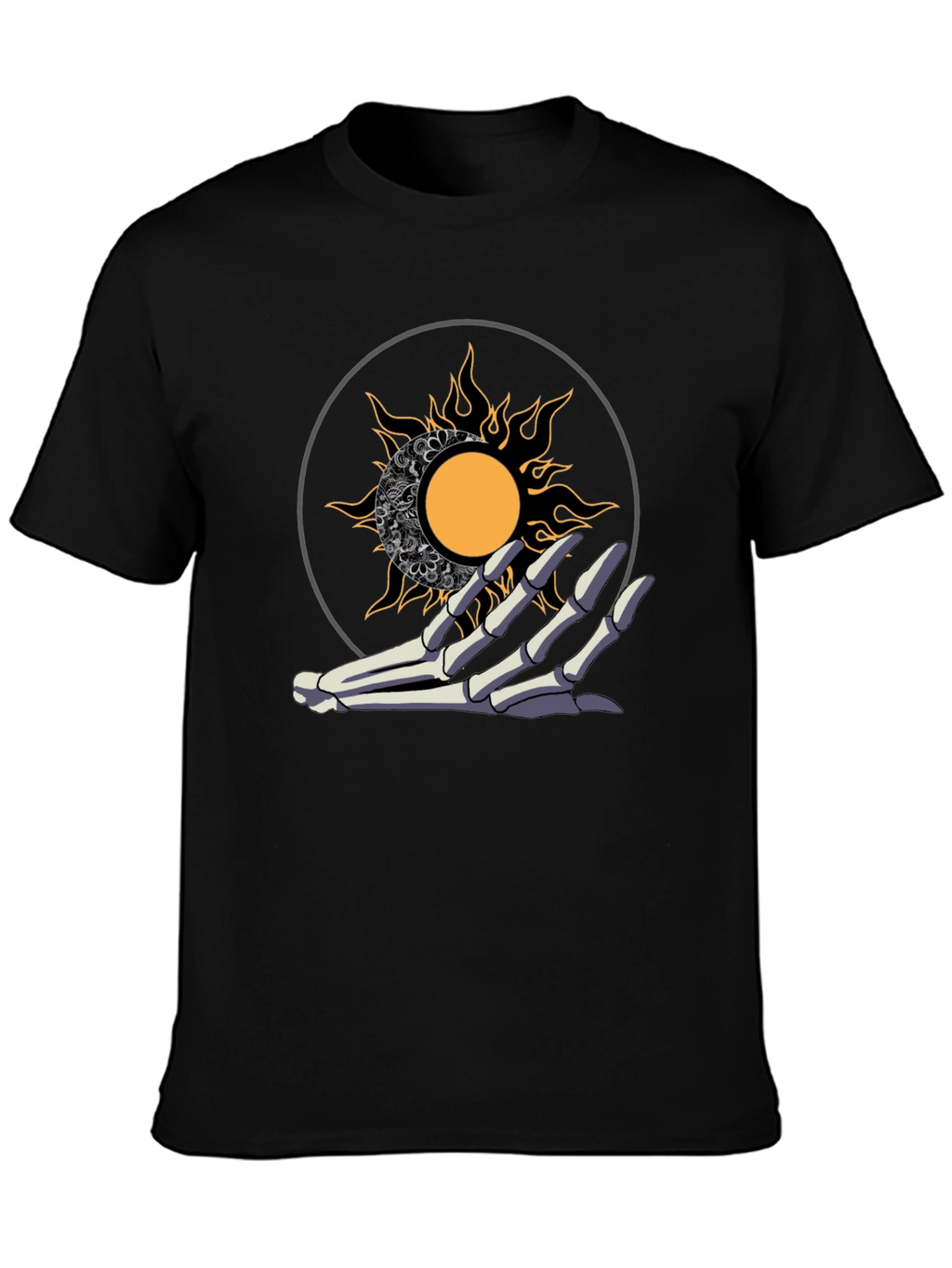 Sun and Moon Skeleton Hand T-Shirt