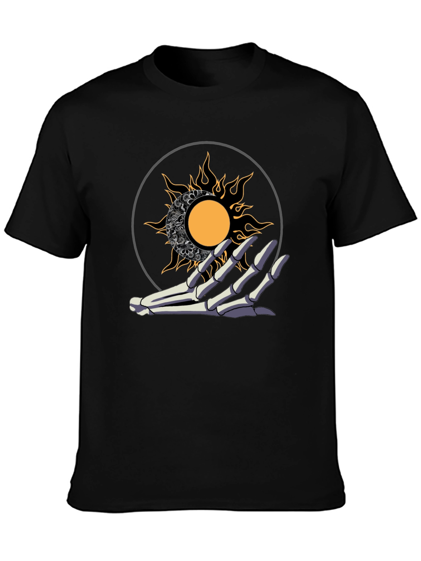 Sun and Moon Skeleton Hand T-Shirt