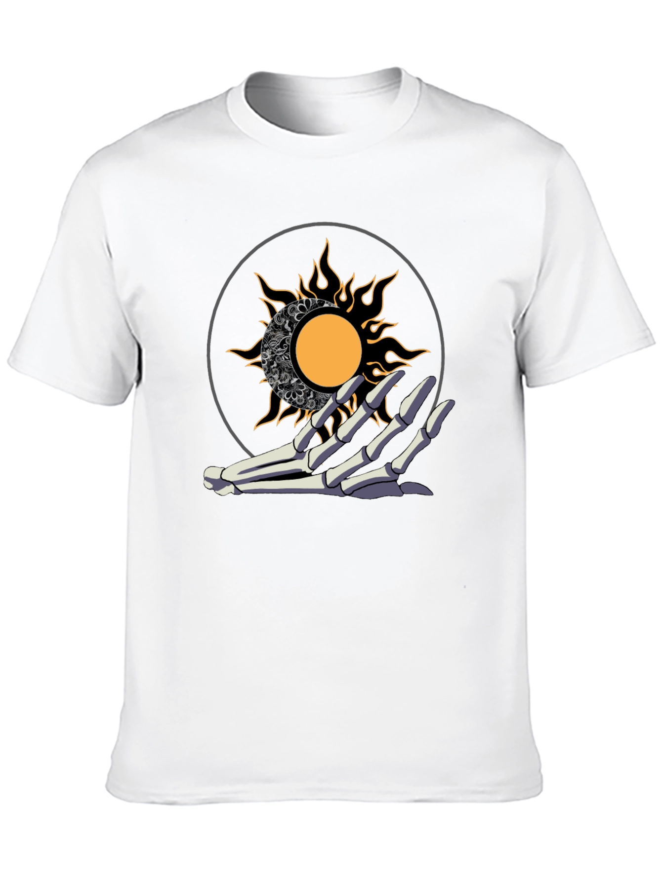 Sun and Moon Skeleton Hand T-Shirt