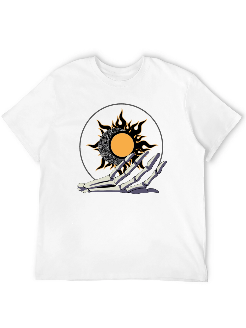 Sun and Moon Skeleton Hand T-Shirt