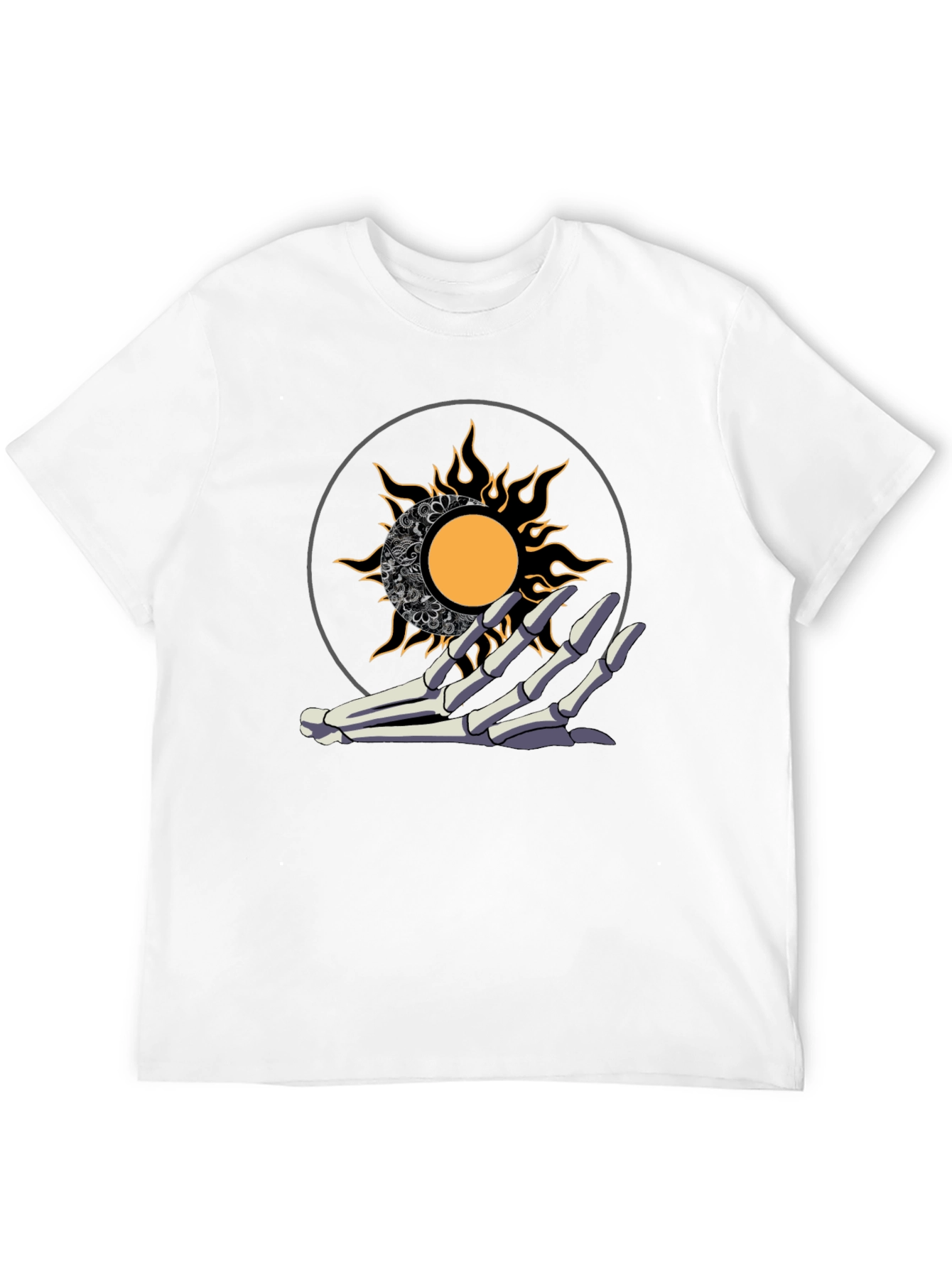Sun and Moon Skeleton Hand T-Shirt