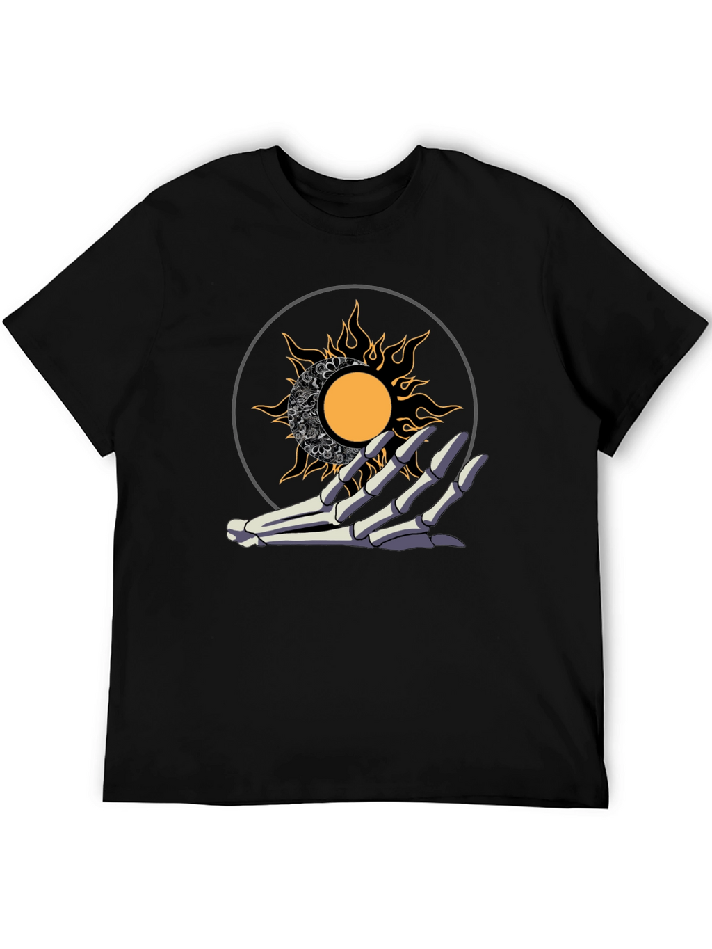 Sun and Moon Skeleton Hand T-Shirt