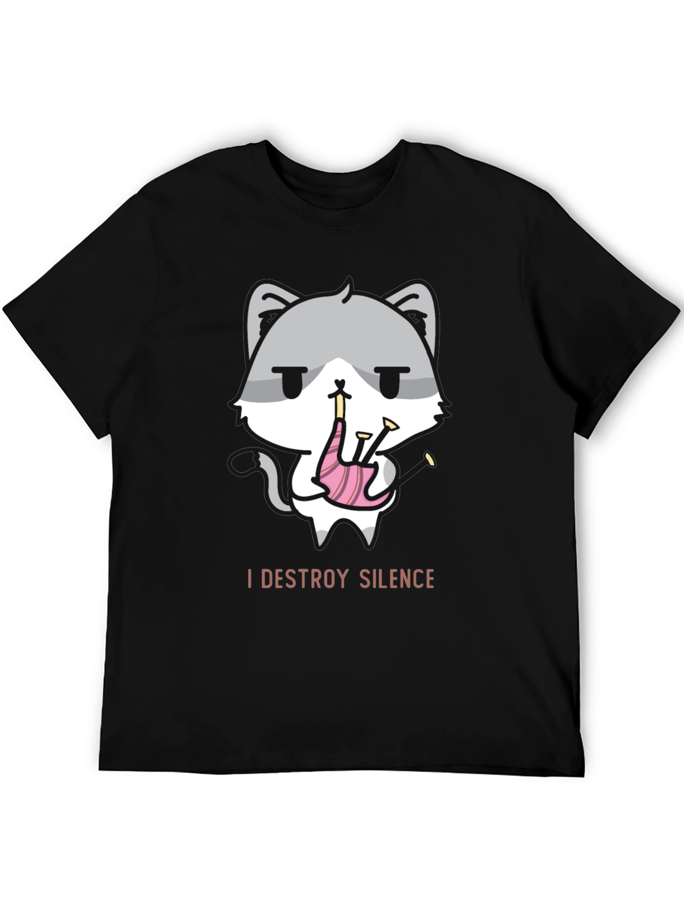 Destroy Silence Cat Bagpipe T-Shirt
