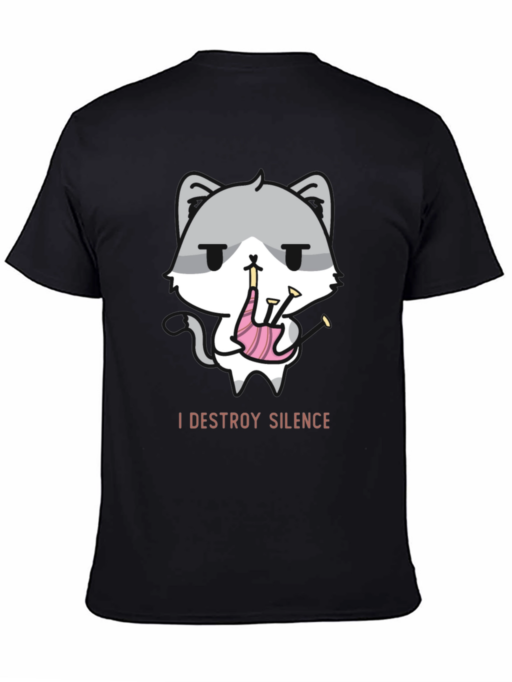 Destroy Silence Cat Bagpipe T-Shirt