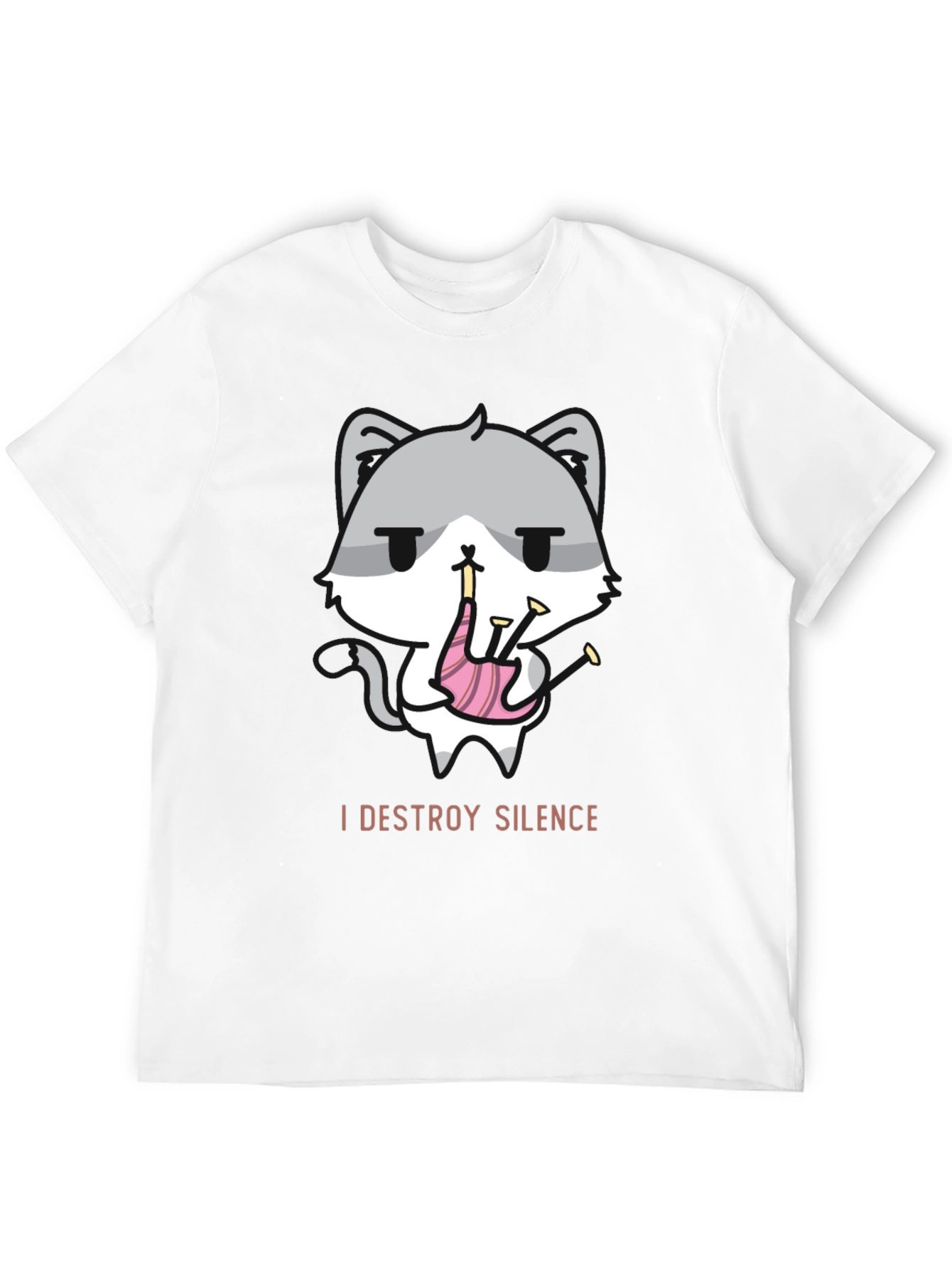Destroy Silence Cat Bagpipe T-Shirt