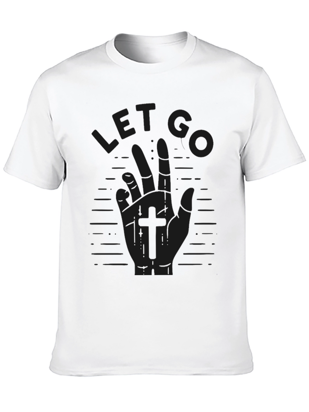 Let Go Hand Graphic Tee - Black Casual T-Shirt