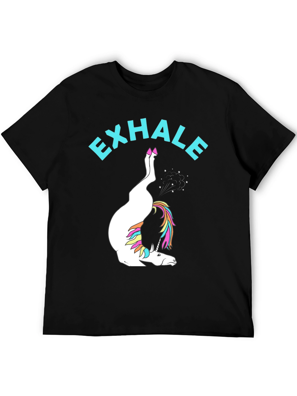 Exhale Unicorn Black T-Shirt