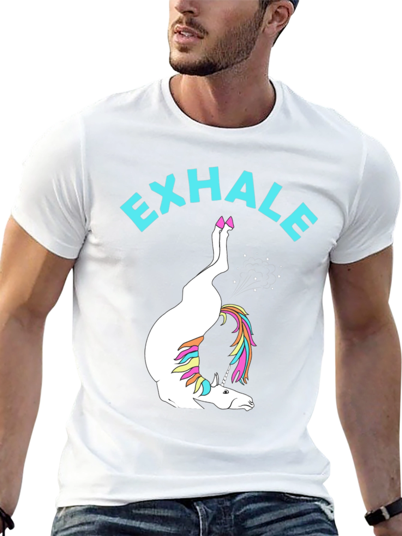 Exhale Unicorn Black T-Shirt