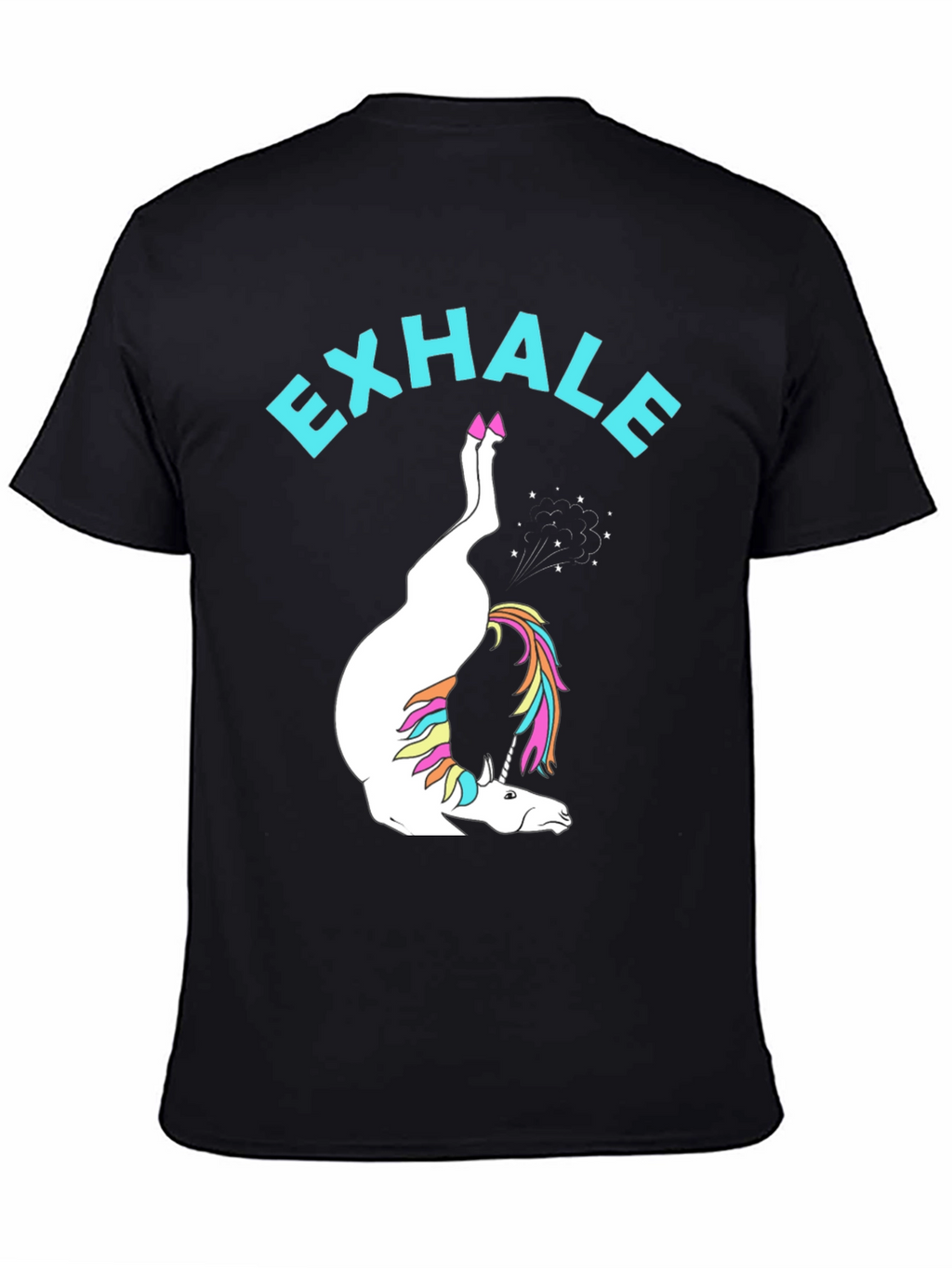 Exhale Unicorn Black T-Shirt