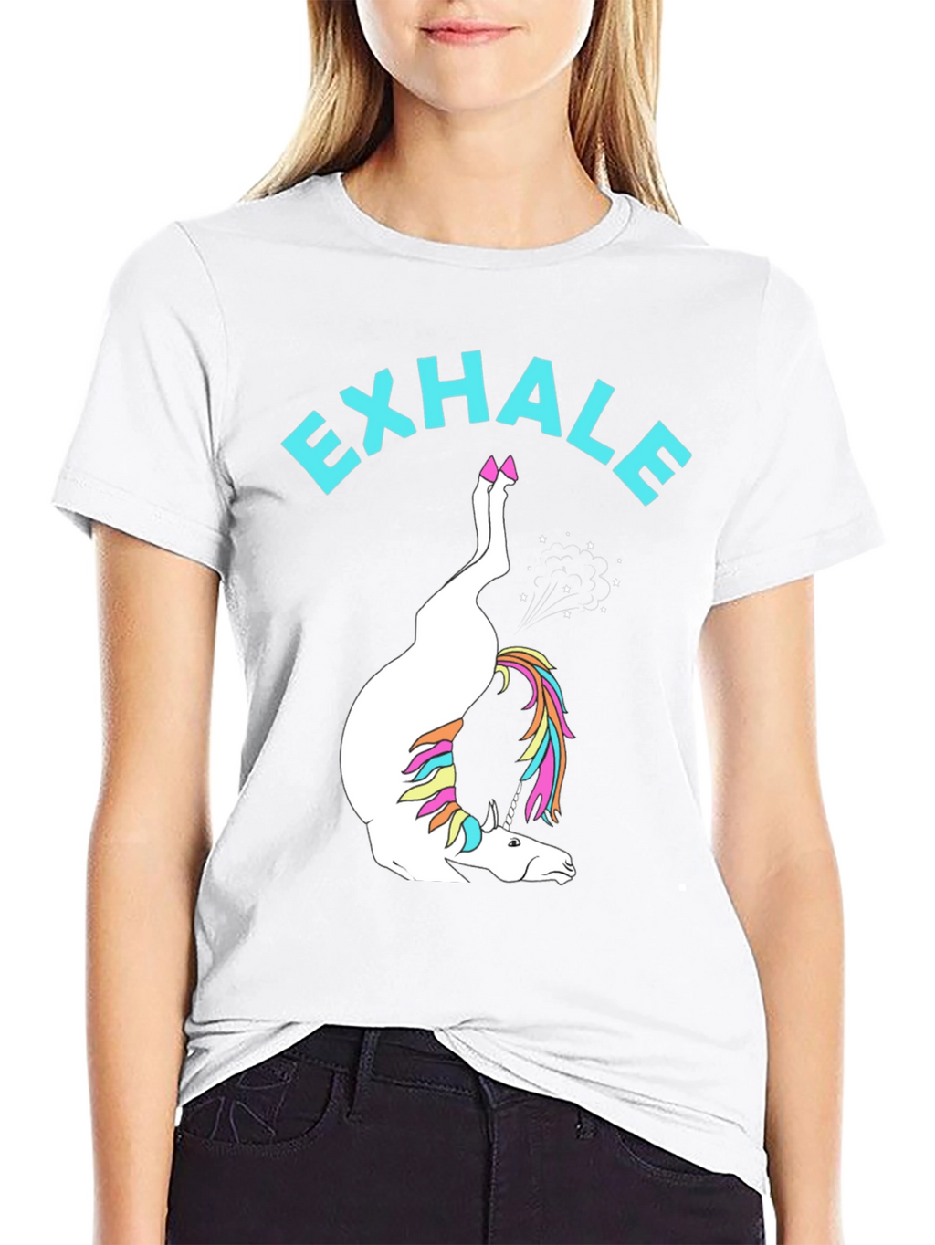 Exhale Unicorn Black T-Shirt