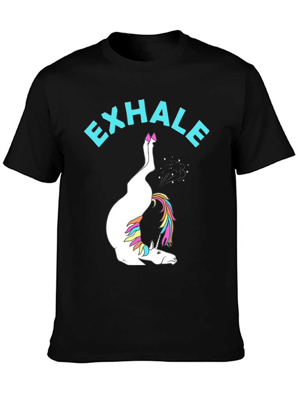 Exhale Unicorn Black T-Shirt