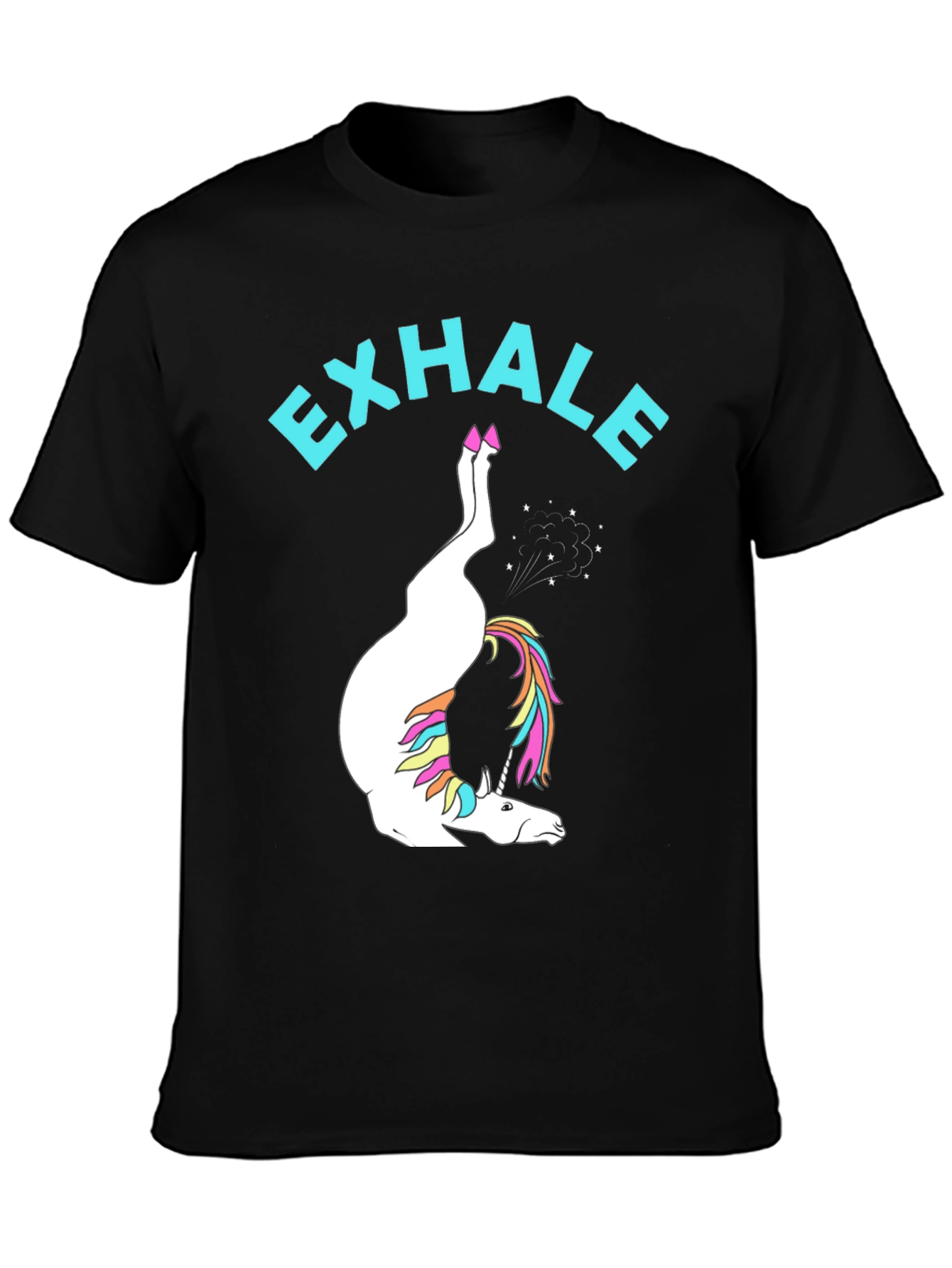 Exhale Unicorn Black T-Shirt