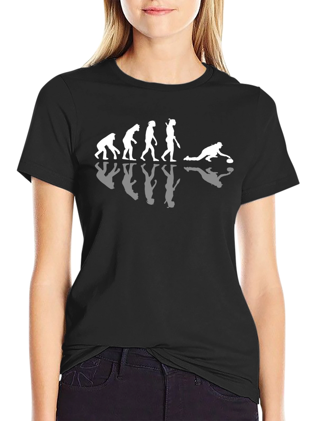 Curling Evolution T-Shirt Black Cotton Tee