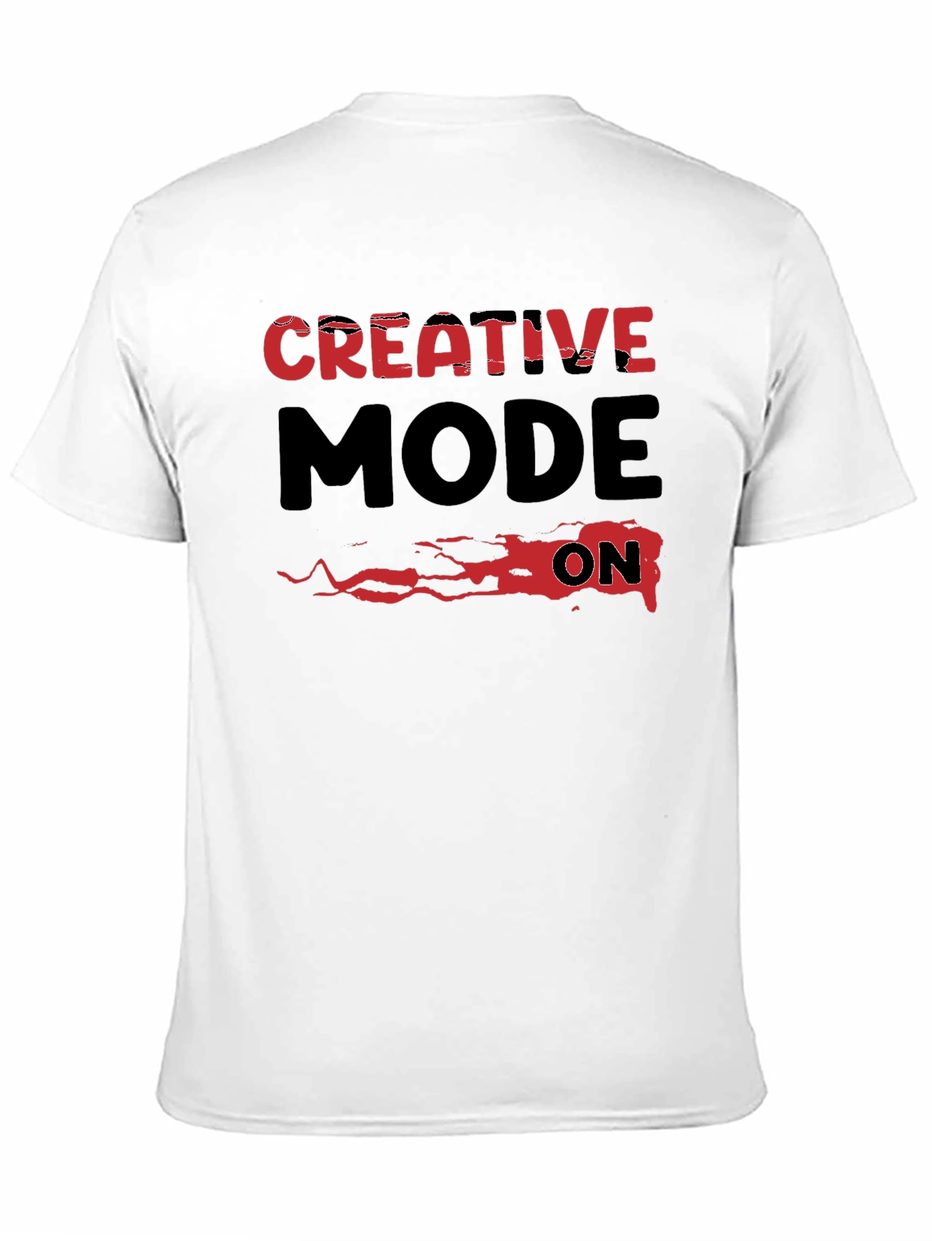 Creative Mode On Graphic Tee - Black Cotton T-Shirt