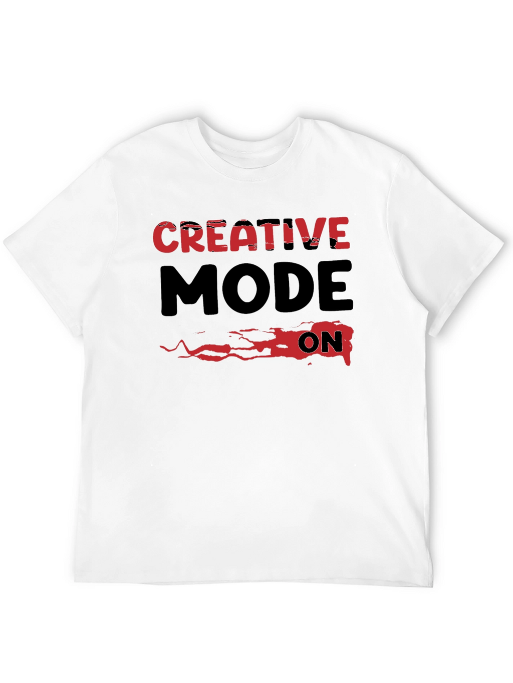 Creative Mode On Graphic Tee - Black Cotton T-Shirt