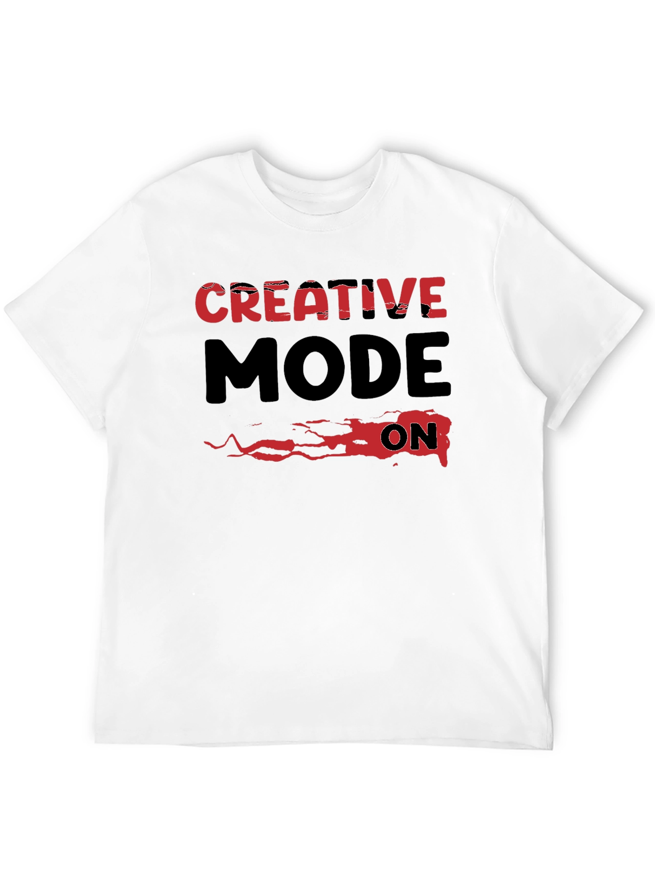 Creative Mode On Graphic Tee - Black Cotton T-Shirt